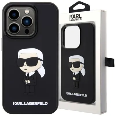 Produktbild von Karl Lagerfeld KLHCP14X3DRKINK iPhone 14 Pro Max 6.7  schwarz/schwarz Hardcase Rubber Ikonik 3D Handyhlle