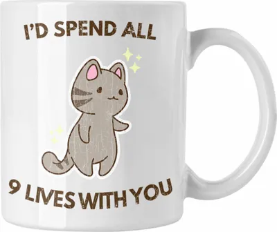 Produktbild von Trendation - Valentinstag Tasse Geschenk für Ihn Sie Lustig Katzenliebhaber Geschenkidee Becher Freund Freundin Liebe Paare (Weiß)