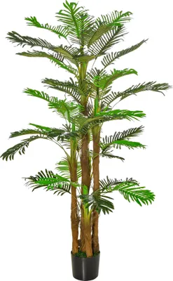 Image de Palmier Artificiel H.1,85 m Arbre Artificiel Tronc Branches Lichen Feuilles Grand ršŠalisme Pot Inclus