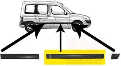 Produktbild von VAN WEZEL Zierleiste für die Tür Vorne Rechts Leiste passend für PEUGEOT PARTNER Combispace (5F) 4051424