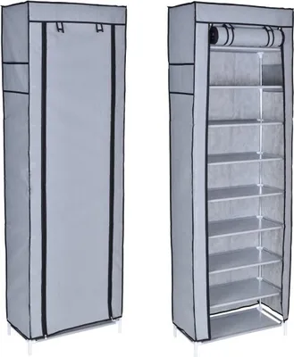 Produktbild von Textilschuhschrank Leila, grau - 9 Fächer