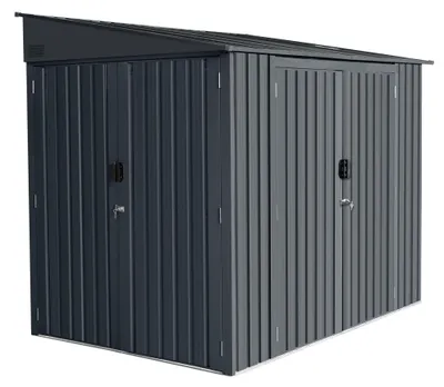 Produktbild von osoltus Metall Gerätehaus Motorrad Fahrradgarage 4m² 4 Türen 249 x 170 cm Anthr