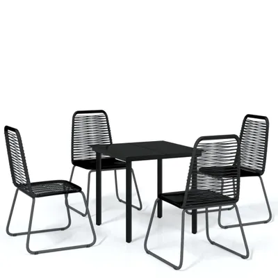 Produktbild von vidaXL 5-tlg. Garten-Essgruppe Schwarz