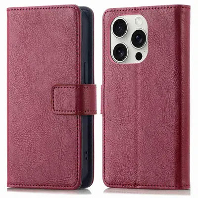 Imagen del producto de Funda Tipo Libro de Lujo para Apple iPhone 16 Pro Max - Bordeaux