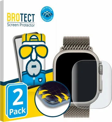 Produktbild von 2x BROTECT Fullscreen Schutzfolie für Apple Watch Ultra / Ultra 2 / Ultra 3 (49 mm) Displayschutz Folie Fullcover Matt Entspiegelungsfolie