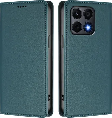 Image de Etui en cuir pour Honor X8A, étui magnétique en cuirPolyuréthaneavec support Vert