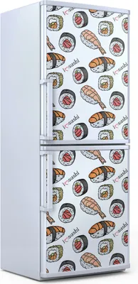 Produktbild von Kühlschrankdekoration  60x180 cm  Aufkleber auf dem Kühlschrank - Sushi und Rollen