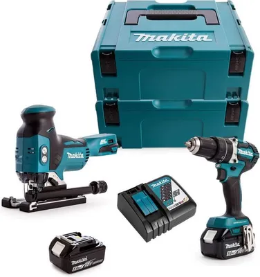 Produktbild von Combopack 2 Werkzeuge 18V LXT Li-Ion (DHP484 + DJV181) (2x5,0 Ah) - MAKITA DLX2355TJ