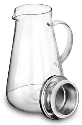 Image de Carafe en verre de 2 litres avec couvercle - Carafe à eau en verre borosilicaté