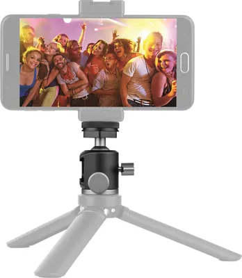 Obrázek produktu pro Andoer 2 v 1 360° otočná kulová hlava se studenou botkou a 1/4 šroubem pro fotoaparát, držák telefonu, stativ, mikrofon