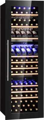 Produktbild von Klarstein Einbau-Weinkühlschrank, 246 L Getränkekühlschrank Schmal, 3 Zonen Weinkühlschrank mit Glastür, Indoor/Outdoor Beersafe, Großer Kühlschrank, 5-18°C, 89 Flaschen