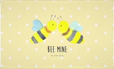 Produktbild von Mr. & Mrs. Panda gesichtshandtuch Biene Liebe - Gelb Pastell - Geschenk, Flauschtuch, gesichtstuch, Hummel, handtuch baumwolle, 50x100, Händehandtuch