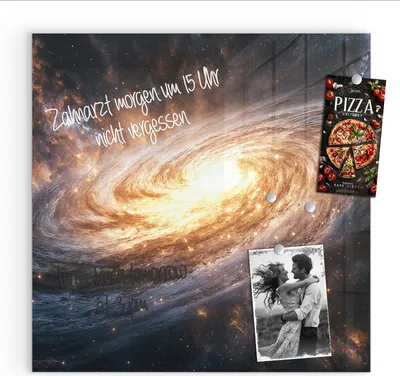 Produktbild von Magnettafel 50x50cm Pinnwand Whiteboard beschreibbar - Galaxie Nachthimmel
