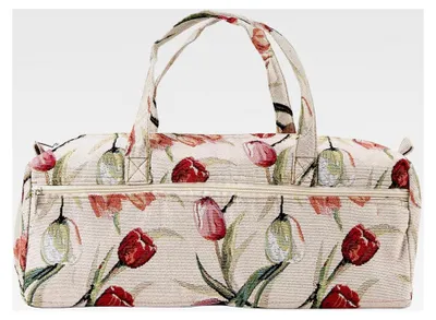 Produktbild von Tasche für Näh- und Strickzubehör, Organizer für Garn, Häkelnadeln, Stricknadeln und Zubehör, Leichtes Blumenmuster (Rosen-Jacquard)