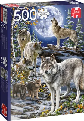 Produktbild von Jumbo Spiele 18845 - Wolfsrudel im Winter 500 Teile Puzzle