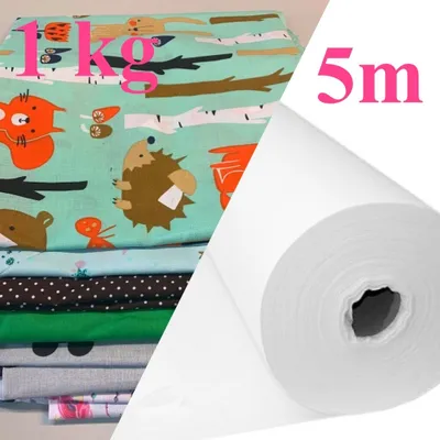 Produktbild von Paket: 5m Vlieseline medizinisch weiß 40 g/m2 + Baumwollreste 1 kg