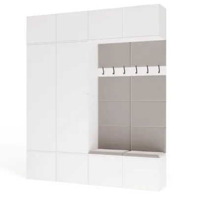 Image de Armoire HAGA IV 2 portes 2 tiroirs BLANCHE 2 armoires + 2 cintres pour le couloir