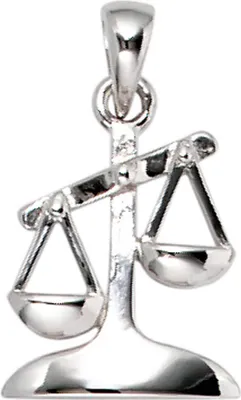 Produktbild von Anhänger Sternzeichen Waage aus 925 Echt Silber glänzend Uni Silberanhänger