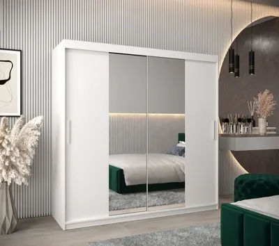 Produktbild von Schwebetürenschrank mit einer Breite von 200 cm TIMEA 1 – Weiß
