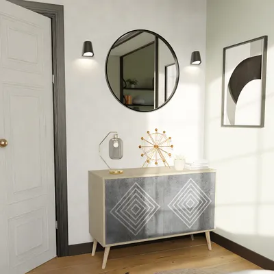 Produktbild von Spacerebels Kommode mit 2 Türen - Sideboard Komodenschrank - Highboard - Kleiderschrank Möbel - Wohnzimmer Schlafzimmer - 57,5×111×42 (HxBxT)