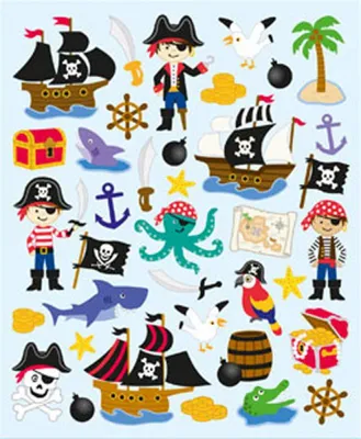 Produktbild von Doublez Stickers Glitter Piraten 75 Sticker
