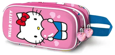 Immagine prodotto di Custodia per penne 3D a doppio scomparto Hello Kitty, motivo cuore