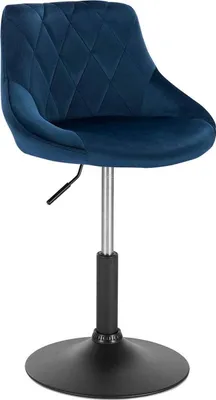 Obrázek produktu pro Barová židle Bolt Edge - Industriální - Modrá - Sametová - Nastavitelná - S opěradlem - 1 kus