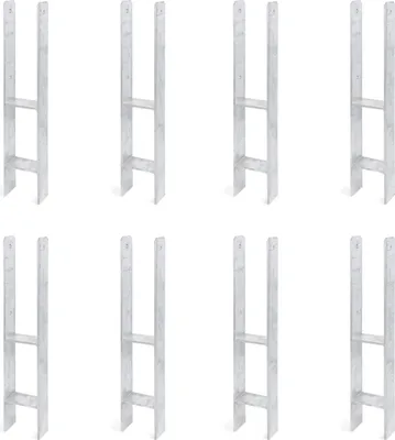 Produktbild von Alberts H-Pfostenträger im Bundle, feuerverzinkt, Höhe 300 mm, Gesamthöhe 600 mm, Tiefe 60 mm