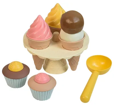 Produktbild von 7 Stück Strohscheiben Eiscreme Strandspielzeug EIS Spielzeug für Kinder ab 3+ Jahre Sandspielzeug EIS Mädchen Junge Zufällige Farbe Sandspielzeug Set