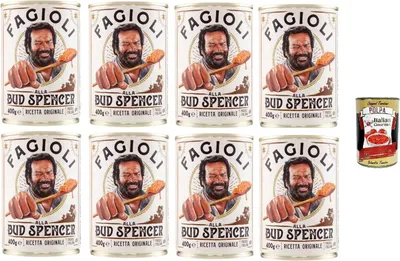 Produktbild von Bud Power- Bud-Spencer-Bohnen fertig zum Probieren 8 x 400gr + Italian Gourmet polpa 400g