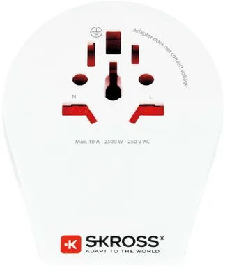 Zdjęcie produktu dla Skross 1.500271-E, Uniwersalne, 100-250 V, 10 A, Biały, 2500 W, 64 mm