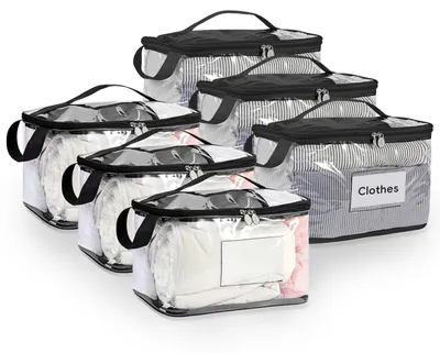 Image de SolidKeus - Sacs de rangement avec fermeture éclair pour vêtements, lot de 6 pour les voyages