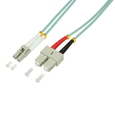 Image de LogiLink Professional FP3LS00 Câble patch fibre optique LogiLink, LC-Duplex - SC-Duplex, OM3, 0,5 m