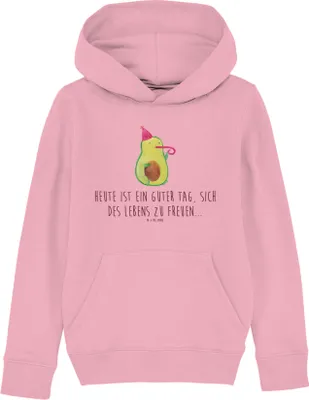 Produktbild von Mr. & Mrs. Panda Kinderpullover Avocado Feier 5-6 Jahre (110/116) - Baumwolle Pink - Geschenk, Hoodie, Sweater, Party, Sweatshirt, Kapuzenpullover, Kapuzenpulli, Geburtstag