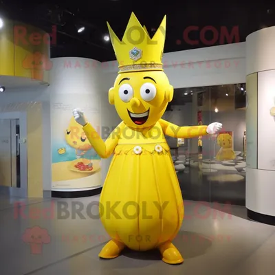 Immagine prodotto di Personaggio del costume della mascotte REDBROKOLY della regina gialla vestito con spille da pagliaccetto e cappello