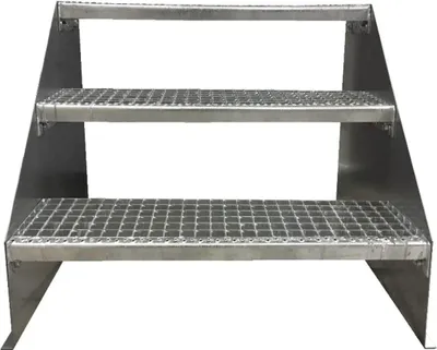 Produktbild von 3 Stufen Standtreppe Modell 1 Treppe Stahltreppe freistehend Breite 100cm Höhe 63cm verzinkt