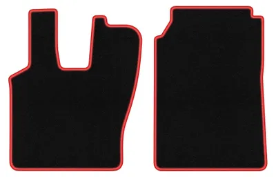 Immagine prodotto di Tappetini in moquette per Scania Seria 4 1995-2004 (commerciale) – set 4 pezzi, nero/rosso, su misura – Wielganizator CARLUX
