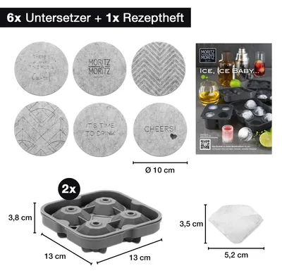 Zdjęcie produktu dla Moritz & Moritz 2x foremka do kostek lodu diamentowa