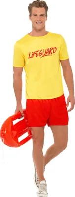 Produktbild von Baywatch - "Lifeguard" Strand-Kostüm für Herren SM3587 (M) (Gelb/Rot)