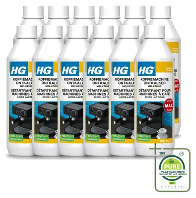 Produktbild von 12 x HG Koffiemaschine Entkalker auf Milchsäurebasis - 500 ml - Großpackung - 12 Stücke