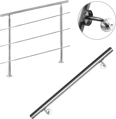 Zdjęcie produktu dla Balustrady Wolketon do balkonów, schodów z/bez poprzeczek Łatwe w montażu (120 cm, 3 poprzeczki)