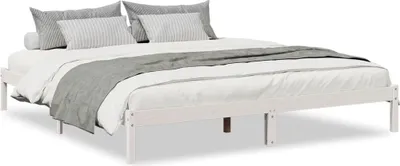 Produktbild von vidaXL Massivholzbett Extra Lang ohne Matratze Weiß 200x220 Kieferholz