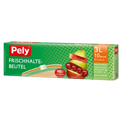 Produktbild von Pely Frischhaltebeutel mit Sicherheitsverschluss 3 Liter 10 Stück
