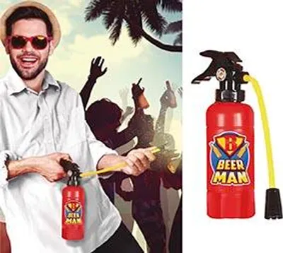 Immagine prodotto di Vigili del fuoco birra eroe addio al celibato accessorio festa gadget divertente zaino sistema di bere celebrazione evento bevande a sorpresa, colore: rosso