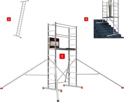 Produktbild von ALTEC AluCombine 4.0 - 400 | Leiterngerüst | Traverse | 4x Laufrollen | Dreieckausleger | 4m