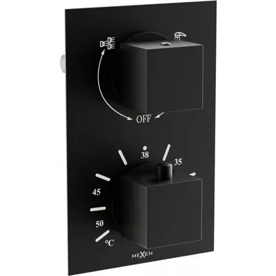 Obrázek produktu pro Mexen Cube termostatická vanovo-sprchová baterie 2 cestná, Černá - 77502-70