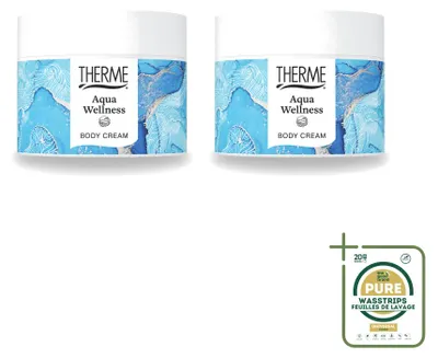 Produktbild von 2 x Therme Aqua Wellness Bodycreme - Feuchtigkeitsspendend - 225 g - Vorratspackung - 2 Stücke