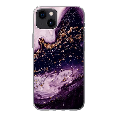 Produktbild von MuchoWow® Handyhülle Schutzhülle Hülle für iPhone 13 mini Marmor - Gold - Naturstein Silikon Softcase Handy Hülle - Softcase