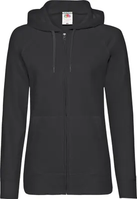 Produktbild von Fruit Of The Loom Damen Kapuzenjacke / Kapuzen-Sweatshirt / Hoodie mit Reißverschluss, tailliert BC2658 (Medium) (Schwarz)