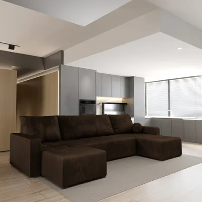 Produktbild von Masseno Ecksofa TOLARI mit Schlaffunktion U-Form, Sofa mit Bettkasten, Wohnzimmersofa, Couch, Soffa, Bettsofa, Couchgarnitur- Braun, KRONOS 06